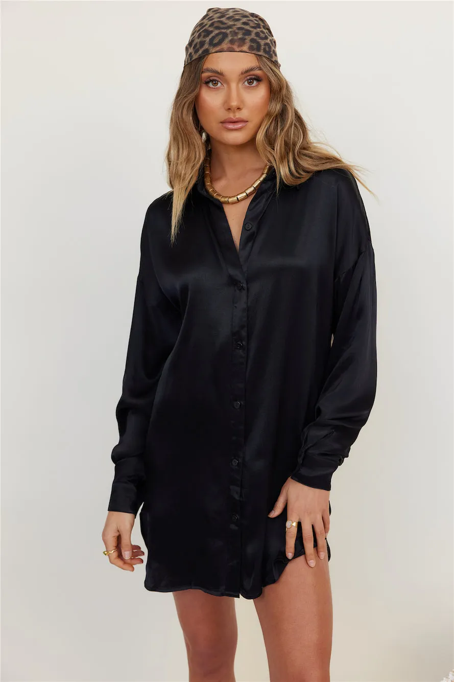 SNDYS Mystic Shirt Dress Black