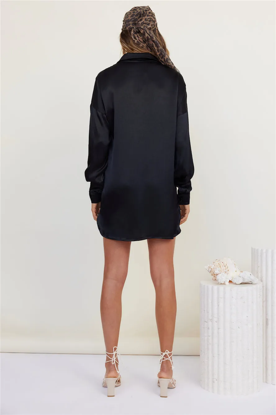 SNDYS Mystic Shirt Dress Black