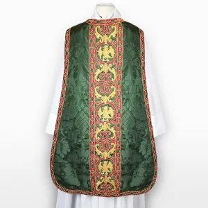 Spanish Chasuble in Green 'Bellini' with Embroidered Orphreys