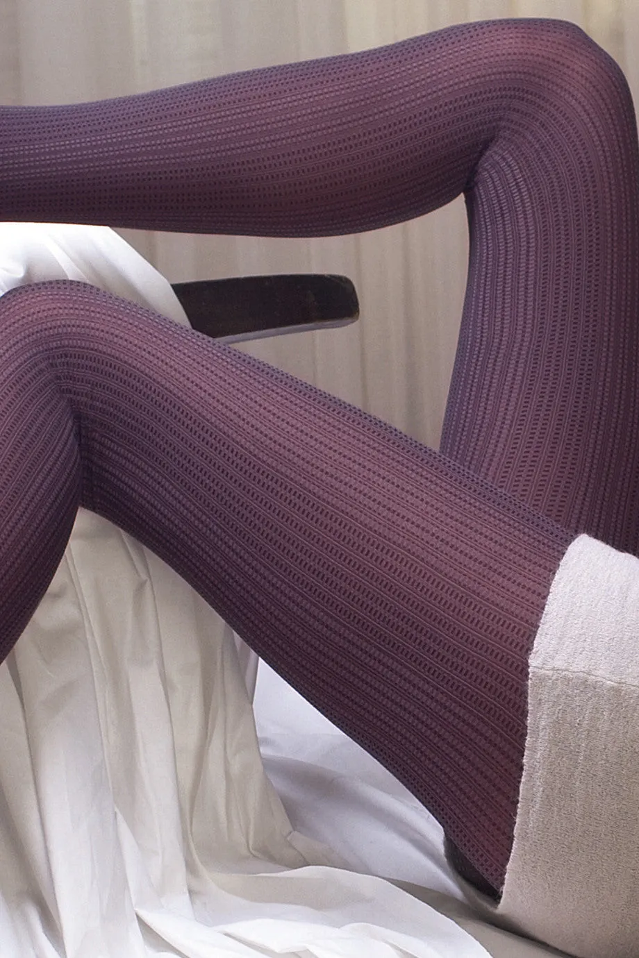 TRASPARENZE NERIDA Vertical Stripes Tights Purple