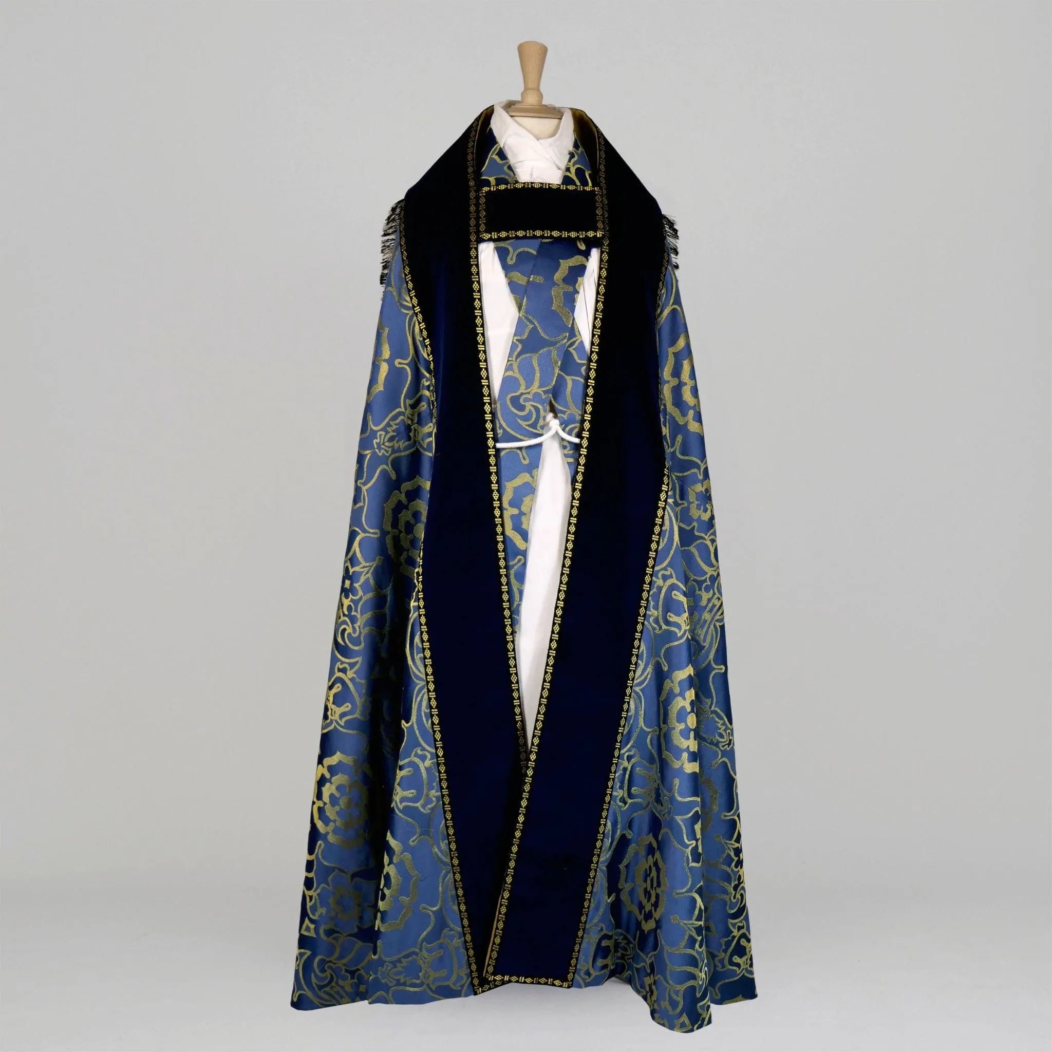 Westminster Cope in Blue 'Coronation' with Embroidered IHS Hood