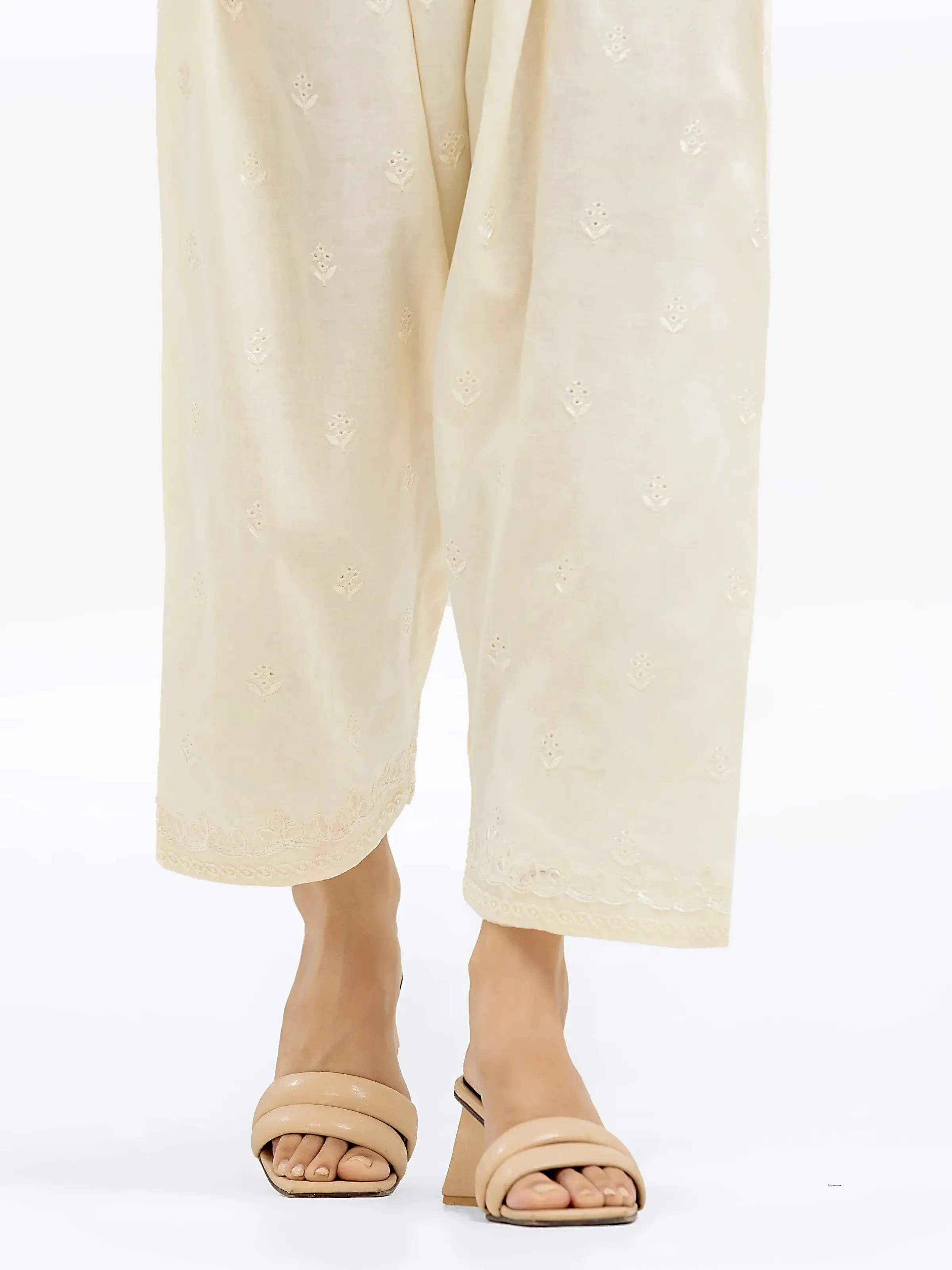 Women's Cream Shalwar - EWBSE24-00002