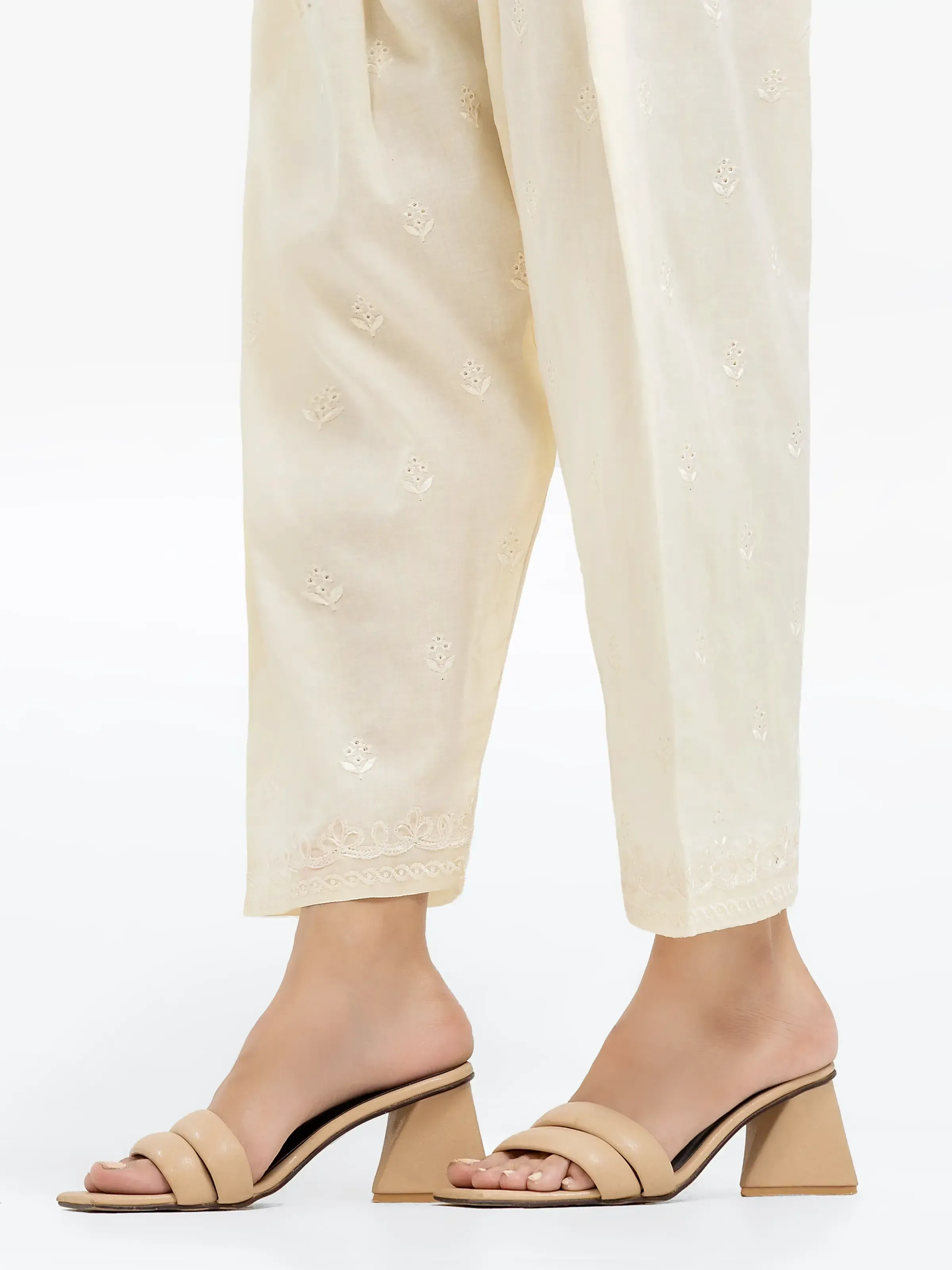 Women's Cream Shalwar - EWBSE24-00002